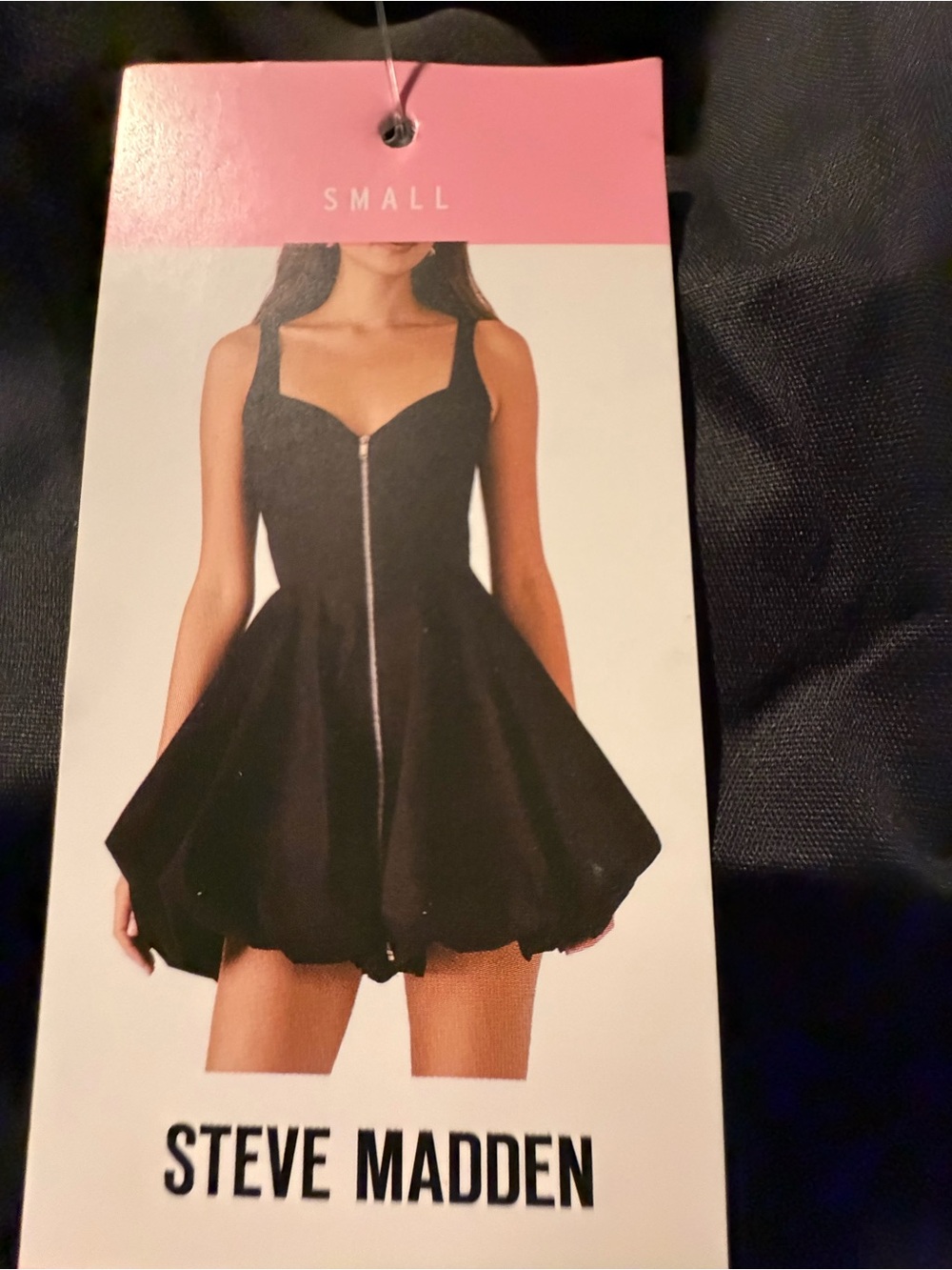 Steve Madden Black Zip-Front Fit & Flare Dress